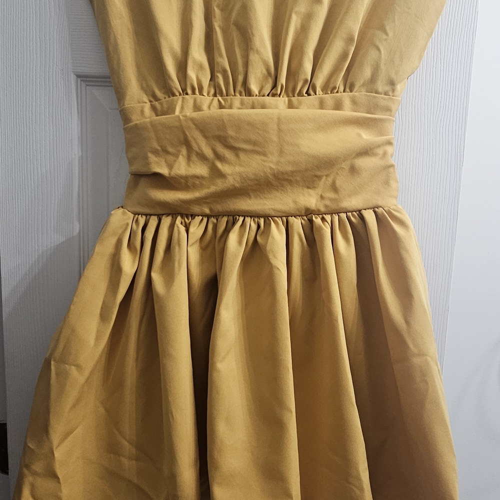 Elegant Yellow Mini Dress